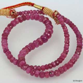 Natural Corundum Pink Sapphire Gemstone Beads  