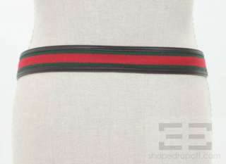 Gucci Red & Green Web Monogram Buckle Belt  