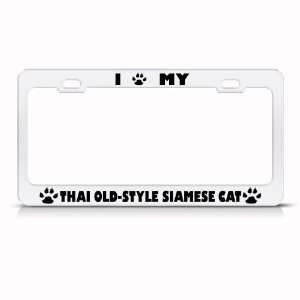  Thai/ Old Style Siamese Cat Metal License Plate Frame Tag 