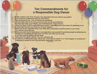 Dog 10 Commandments 4 owner Poem Personalized Name Prin  