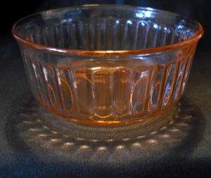 Vintage Pink Rose Glass Fluted Bowl Fortecrisa Mexico  