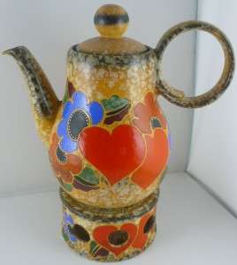 Art Deco D. Urbach ceramic teapot and warmer set (S758)  