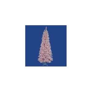  LED Flocked Cupcake Pink Spruce Slim Christmas Tree
