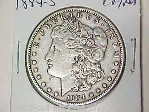 EF/AU 1884 S Morgan Silver Dollar   Key Date San Francisco Mint Morgan