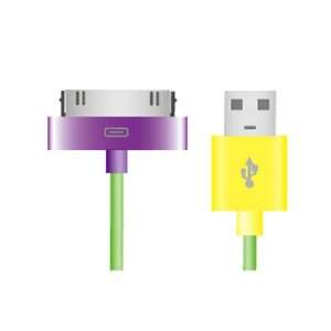  AppleZone Cafe PEA IPCABLE GN iPhone Cable   Green/Purple 