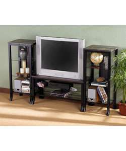 Zebra Wood Flat Screen TV Stand  