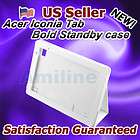 Acer Iconia Tab A500 Folio Leather Case Cover w/Stand W