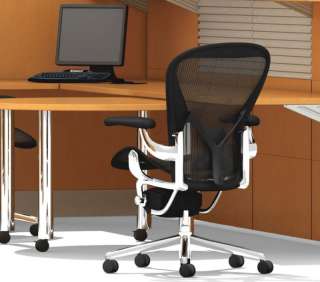 Herman Miller Polished Aluminum Executive Aeron Chair  