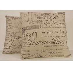 Antique Script Decorative Throw Pillows (Set of 2)  