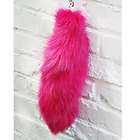 Real Fox Fur Tail Key Chain Hot Pink