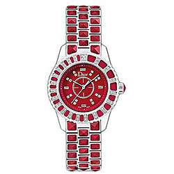 Christian Dior Womens Christal Red Sapphire and Diamond Watch 