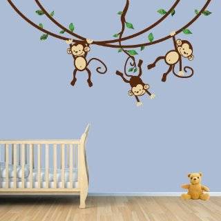  Monkeys Wall Decals Sticker Nursery Decor Art Mural 