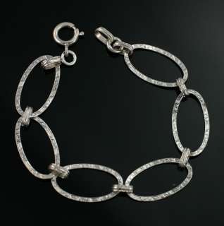 Vintage Sterling Silver Deco Decorative Link Bracelet  