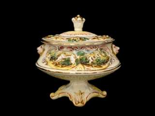 Antique 19th C Italian Capodimonte Porcelain Cherub Urn  