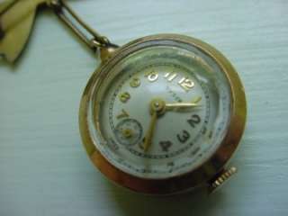 Vintage Swiss Ladies Enamel Byson Lapel Pin Watch NICE  