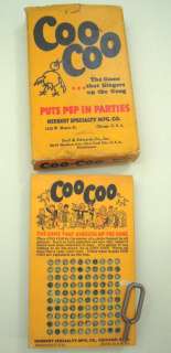 1925 antique COO COO PARTY GAME punch out PARTY unused  
