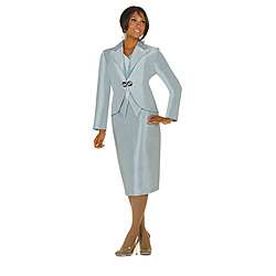 Divine Apparel Womens Silver Mock Vest Skirt Suit  