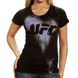  UFC Ladies Black Logo Fence T shirt