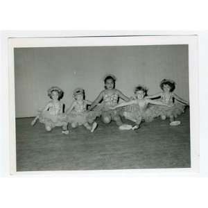  1950s Dance Recital Photo 5 Kneeling Ballerinas 