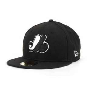  Mens Montreal Expos Basic Black White 59Fifty Fitted Cap 