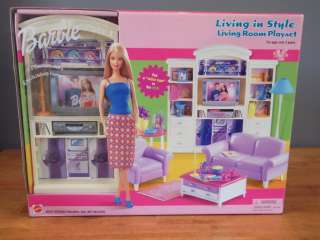 Barbie Living in Style Living Room Playset furniture Sealed NEW 2002 