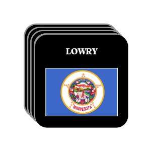 US State Flag   LOWRY, Minnesota (MN) Set of 4 Mini Mousepad Coasters