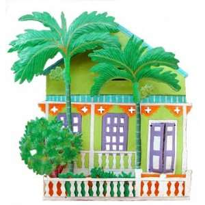   Metal Cottage Wall Hanging   Tropical Home Decor