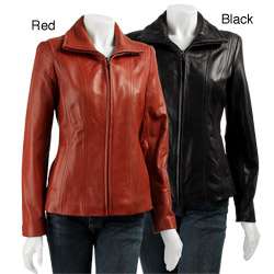 Avanti Womens Leather Zip front Scuba Jacket  