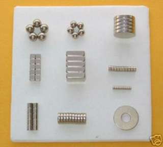 Neodymium Magnets Mini Sample Pack  72 Assorted Pieces  