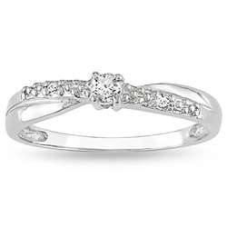 10k White Gold Diamond Promise Ring (K L, I2 I3)  