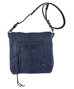 Balenciaga Blue Leather Messenger Bag  