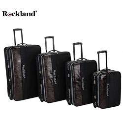 Rockland Polo Brown Crocodile 4 piece Luggage Set  