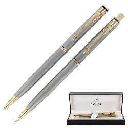 Parker Insignia Stainless Steel GT Ball Point Pen and Pencil Set 