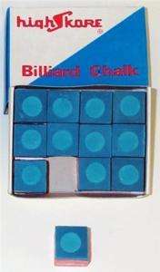 Pool Billiard Cue Chalk 1 Dozen Blue   
