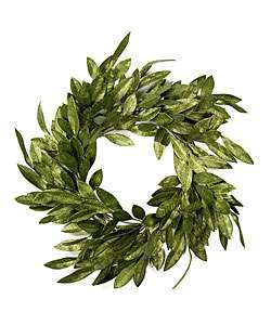 Metallic Green Bay Leaf Wreath  
