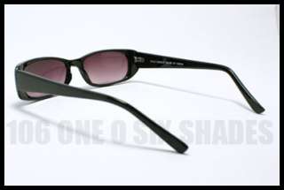 SMALL Sunglasses for Men and Women Rectangle Shape Plastic Frame BLACK 