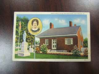Postcard Jennie Wade House & Monument Gettysburg PA  