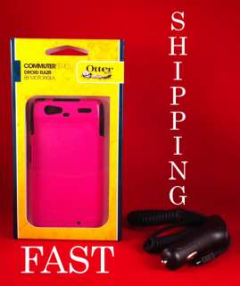   Commuter Case for Motorola Droid RAZR 4G PINK Otter Box w/ Car Charger