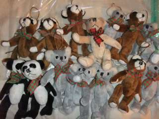Cute Cuddle Wit hanging bear christmas ornaments ( lot of 14) 5 1/4 