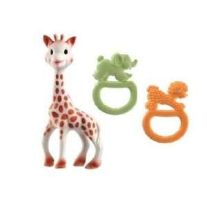 Sophie the Giraffe and Vulli Vanilla Ring Teethers with Dainty Baby 