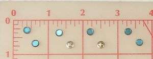 Vintage turquoise glass montees doll buttons 6mm  