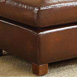 Metropolitan Faux Brown Leather Chair and Ottoman Set  
