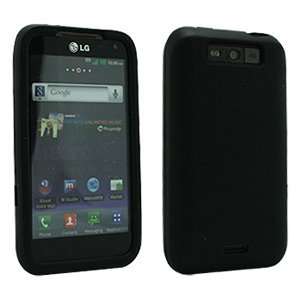  Black Silicone Skin for MetroPCS LG Connect 4G MS840 Electronics