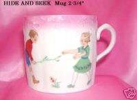 Vintage Childs Mug ~ Boy and Girl Playing HIDE & SEEK  