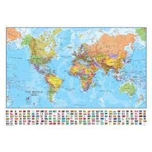  Other Brands World with Flags Laminated Wall Map   41W x 