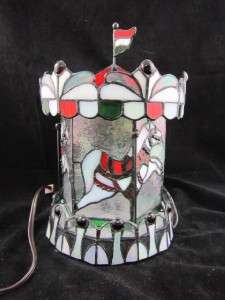 Carousel Horse Stained Glass Lamp RARE COLOR FIND  
