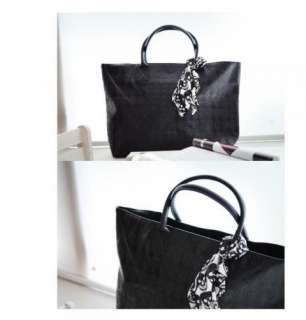 New Exclusive Fashion Black Skull Scarf Large Handbag Shoulder Bag 