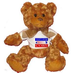  VOTE FOR CORY Plush Teddy Bear with WHITE T Shirt Toys 