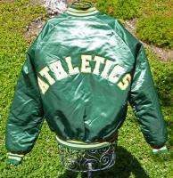Oakland AS Vintage JACKET 80s CHALK LINE Satin M USA Athletics 