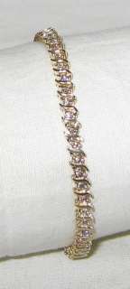 New 14K S Gold 1.60ct Champagne Diamond Tennis Bracelet  